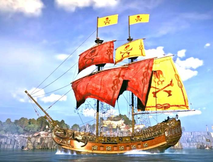 A Snow ship in Ubisoft's Skull and Bones game.
